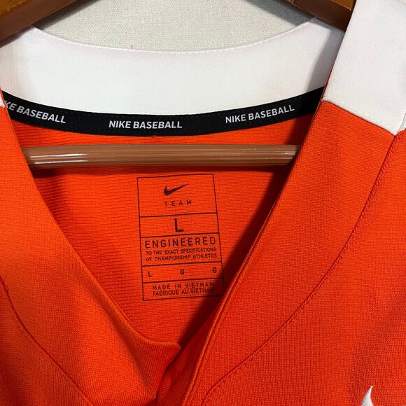 Nike Women's Baseball Team Orange White Pullover Jersey Engineered - Size L - Picture 4 of 7